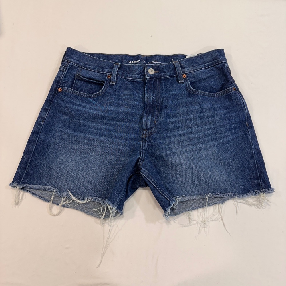Old Navy High-Rise Slouchy Straight Womens 12 Blue Raw Hem Denim | Casual Summer